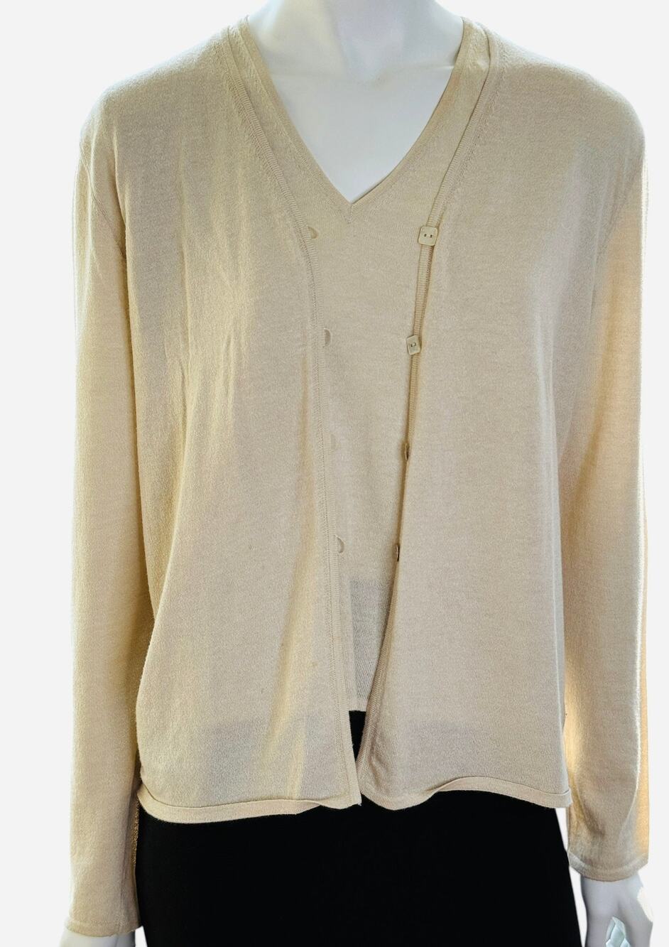 Chanel Beige Cotton-Cashmere Twin Set – Size FR 46 (US 12) - Picture 1 of 16